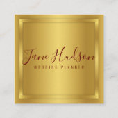 Elelgant Gold Minimalist Editable 3.5x2.5 Business Vierkante Visitekaartje (Voorkant)