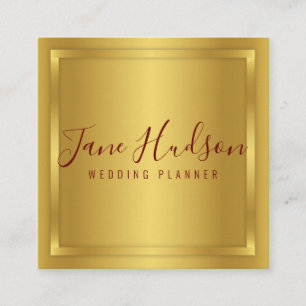 Elelgant Gold Minimalist Editable 3.5x2.5 Business Vierkante Visitekaartje