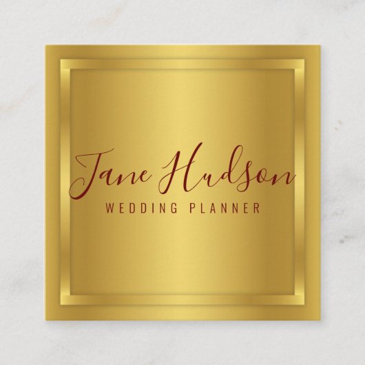 Elelgant Gold Minimalist Editable 3.5x2.5 Business Vierkante Visitekaartje (Voorkant)