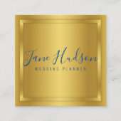 Elelgant Gold Minimalist Editable 3.5x2.5 Business Vierkante Visitekaartje (Voorkant)
