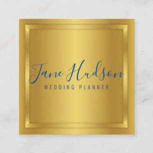 Elelgant Gold Minimalist Editable 3.5x2.5 Business Vierkante Visitekaartje