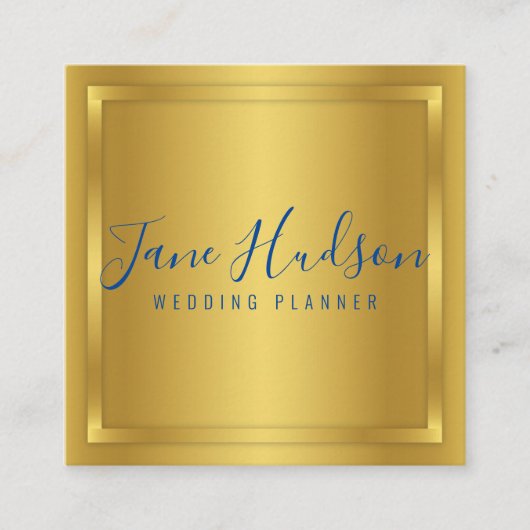 Elelgant Gold Minimalist Editable 3.5x2.5 Business Vierkante Visitekaartje (Voorkant)