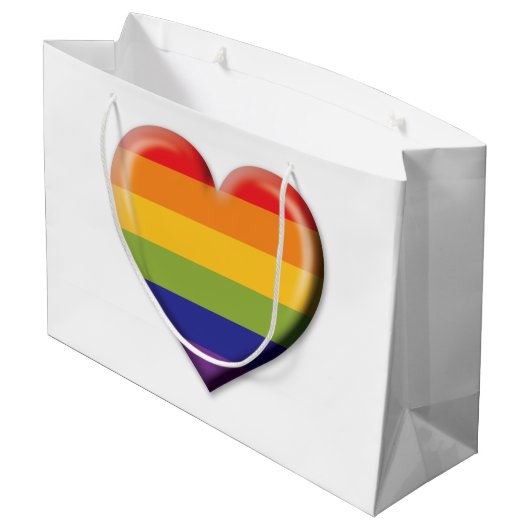 Elelgant minimalistisch ontwerp van het regenboogh groot cadeauzakje (Achterkant Gekanteld)