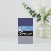 Elelgant Natuur Professional Two Blues Floral Visitekaartje (Staand voorkant)