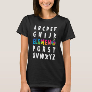 Elemeno Alfabet Kleuterleidster Kleuterschoolleerk T-shirt