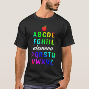 Elemeno Alfabet Voorschoolse Kleuterschool School T-shirt