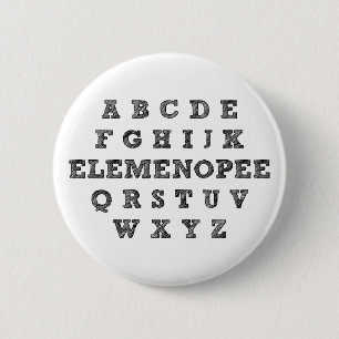 Elemenopee Alfabet Grappige Knop Speldje