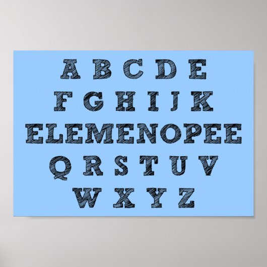 Elemenopee Alfabet Grappige Poster Bord (Voorkant)