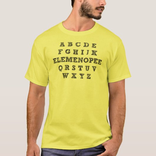 Elemenopee Alfabet Grappige T-shirt (Voorkant)