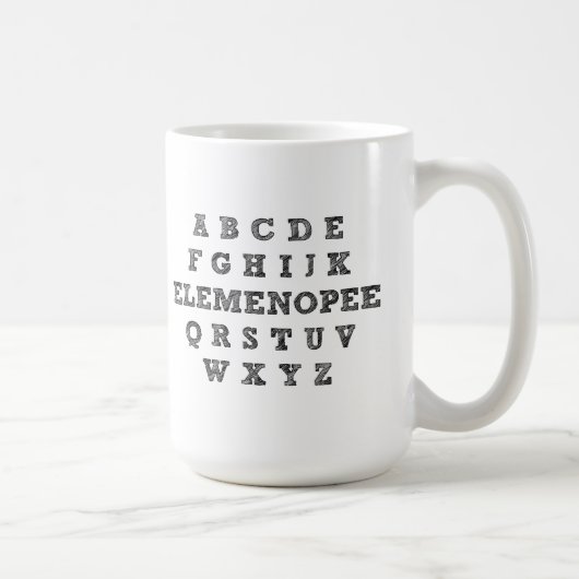 Elemenopee Alphabet Funny Mug Koffiemok (Rechts)