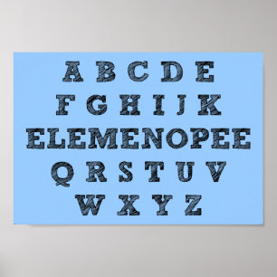 Elemenopee Alphabet Funny Poster Sign