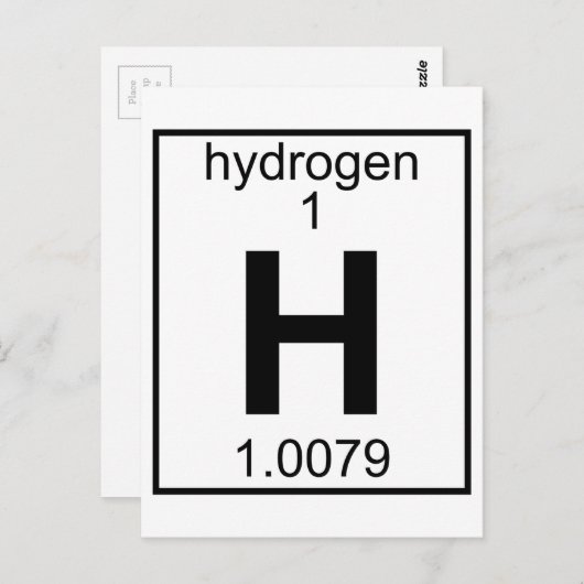 Element 001 - Waterstof (vol) (t) Briefkaart (Voorkant / Achterkant)