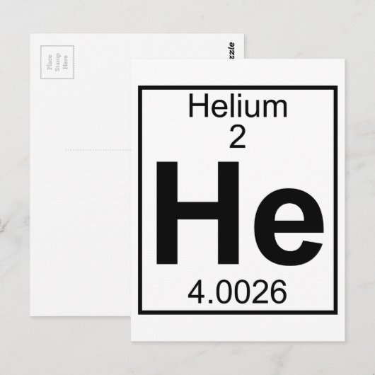 Element 002 - He - Helium (volledig) Briefkaart (Voorkant / Achterkant)