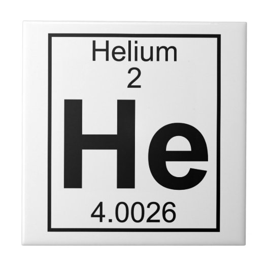 Element 002 - He - Helium (volledig) Tegeltje (Voorkant)
