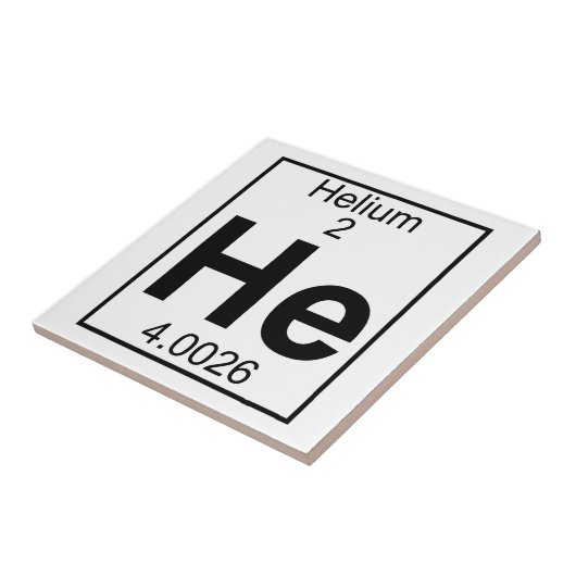 Element 002 - He - Helium (volledig) Tegeltje (Zijkant)