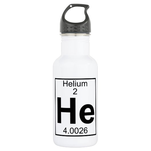 Element 002 - He - Helium (volledig) Waterfles (Voorkant)