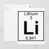 Element 003 - Li - Lithium (volledig) Briefkaart (Voorkant / Achterkant)
