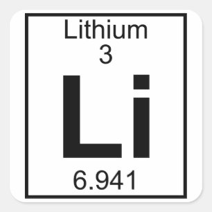 Element 003 - Li - lithium (volledig) Vierkante Sticker