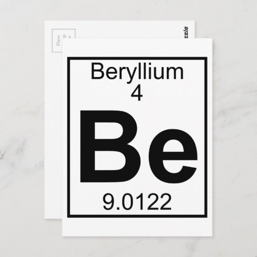 Element 004 - be - beryllium (volledig) briefkaart (Voorkant / Achterkant)