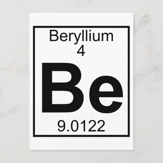Element 004 - be - beryllium (volledig) briefkaart (Voorkant)