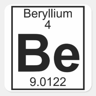 Element 004 - be - beryllium (volledig) vierkante sticker