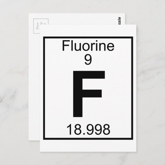 Element 009 - F - Fluor (volledig) Briefkaart (Voorkant / Achterkant)