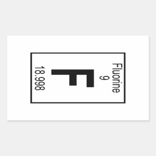 Element 009 - F - Fluor (volledig) Rechthoekige Sticker
