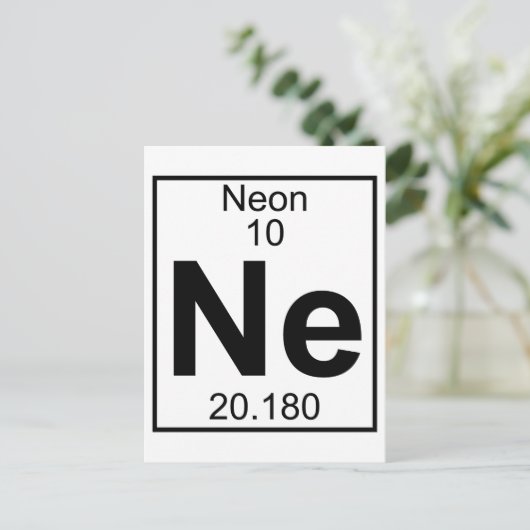 Element 010 - Ne - Neon (volledig) Briefkaart (Staand voorkant)