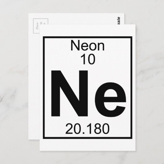 Element 010 - Ne - Neon (volledig) Briefkaart (Voorkant / Achterkant)