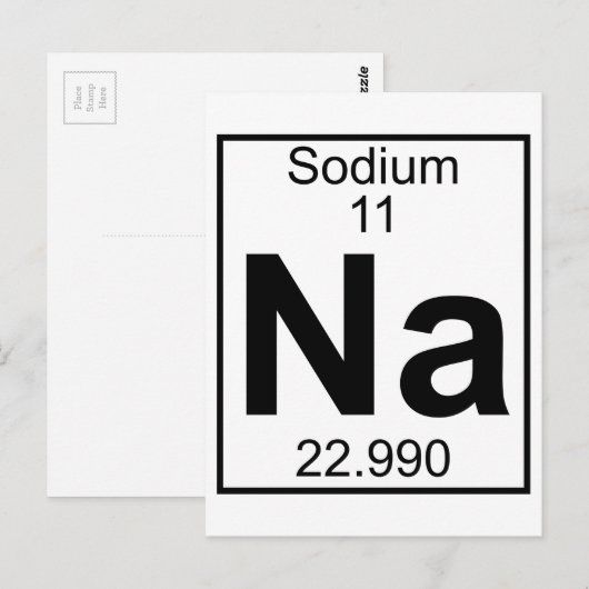 Element 011 - Na - natrium (vol) Briefkaart (Voorkant / Achterkant)