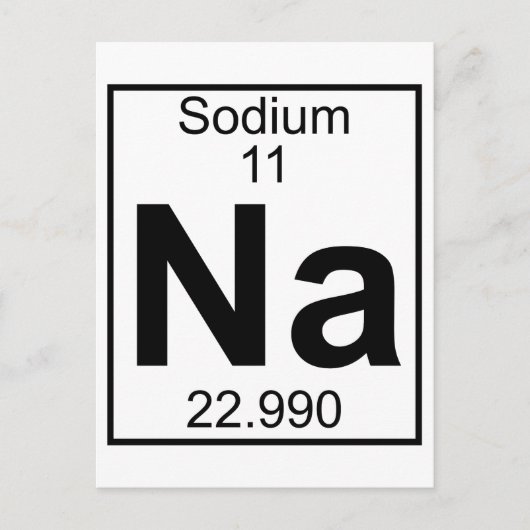 Element 011 - Na - natrium (vol) Briefkaart (Voorkant)