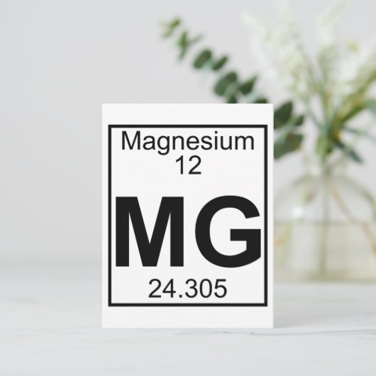 Element 012 - Mg - Magnesium (volledig) Briefkaart (Staand voorkant)