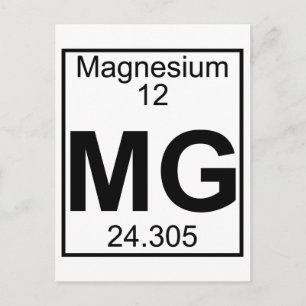 Element 012 - Mg - Magnesium (volledig) Briefkaart