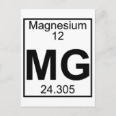 Element 012 - Mg - Magnesium (volledig) Briefkaart (Voorkant)