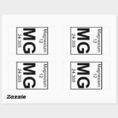 Element 012 - Mg - Magnesium (volledig) Rechthoekige Sticker (Vel)