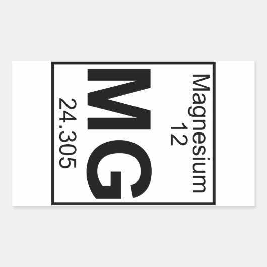 Element 012 - Mg - Magnesium (volledig) Rechthoekige Sticker (Voorkant)