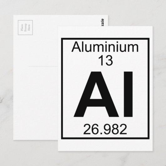 Element 013 - Al - Aluminium (volledig) Briefkaart (Voorkant / Achterkant)