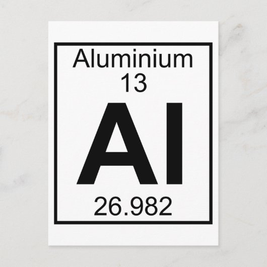 Element 013 - Al - Aluminium (volledig) Briefkaart (Voorkant)