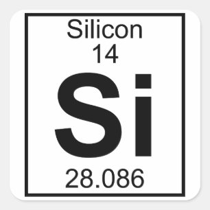 Element 014 - Si - Silicium (volledig) Vierkante Sticker
