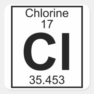 Element 017 - CL - chloor (volledig) Vierkante Sticker