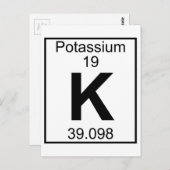 Element 019 - K - Kalium (volledig) Briefkaart (Voorkant / Achterkant)