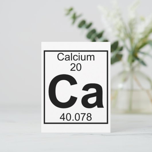 Element 020 - Ca - Calcium (vol) Briefkaart (Staand voorkant)