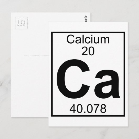 Element 020 - Ca - Calcium (vol) Briefkaart (Voorkant / Achterkant)