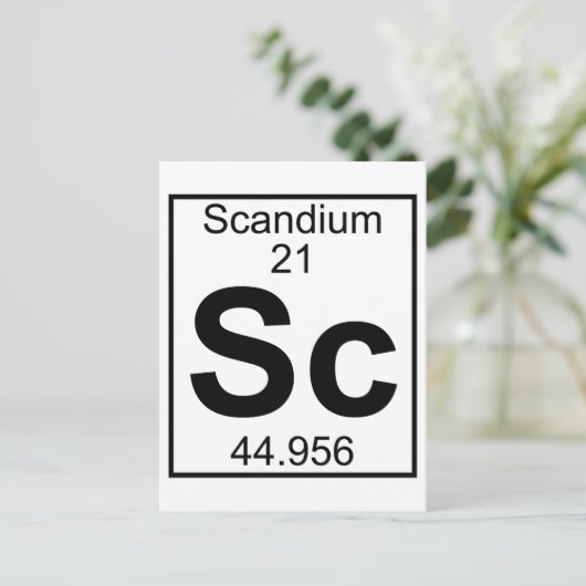 Element 021 - SC - scandium (volledig) Briefkaart (Staand voorkant)