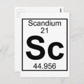 Element 021 - SC - scandium (volledig) Briefkaart (Voorkant / Achterkant)