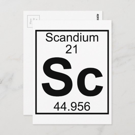 Element 021 - SC - scandium (volledig) Briefkaart (Voorkant / Achterkant)