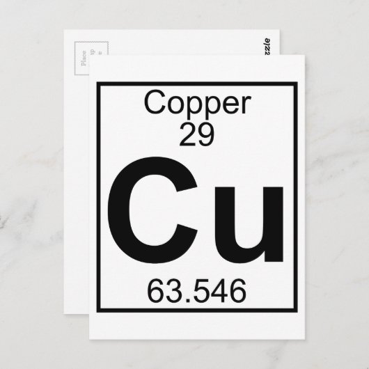 Element 029 - Cu - Koper (volledig) Briefkaart (Voorkant / Achterkant)