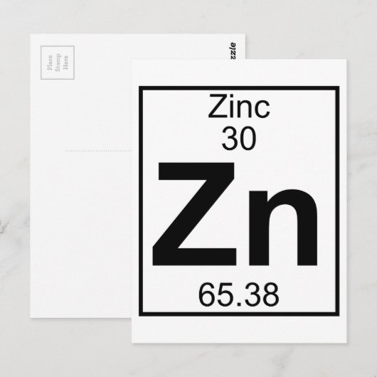 Element 030 - Zn - Zink (volledig) Briefkaart (Voorkant / Achterkant)
