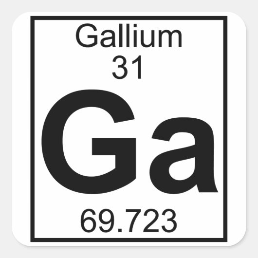 Element 031 - Ga - gallium (volledig) Vierkante Sticker (Voorkant)