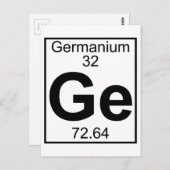 Element 032 - Ge - Germanium (volledig) Briefkaart (Voorkant / Achterkant)